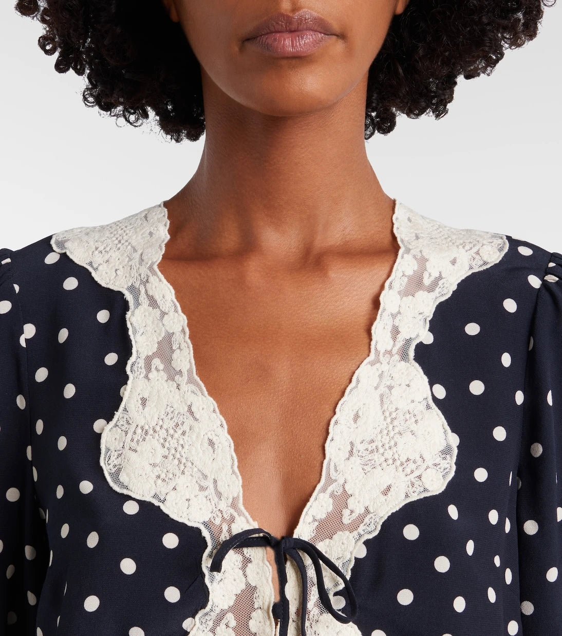 Rixo - Ursula polka-dot crêpe de chine top