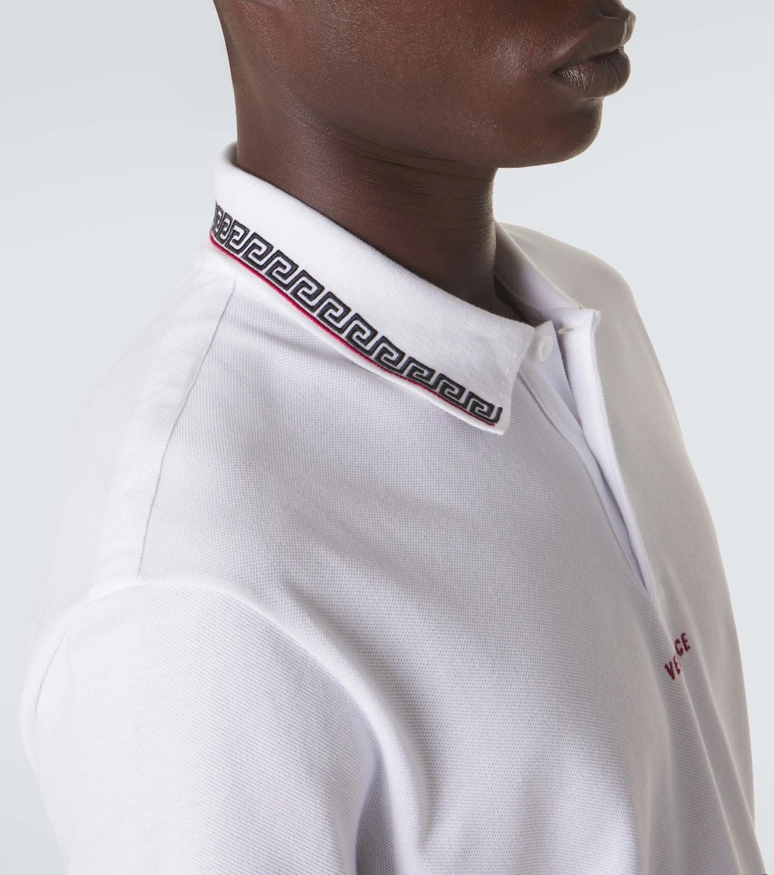Versace - Greca cotton piqué polo shirt