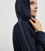 Brunello Cucinelli Blue Cotton-Blend Two-Way Zip Hoodie