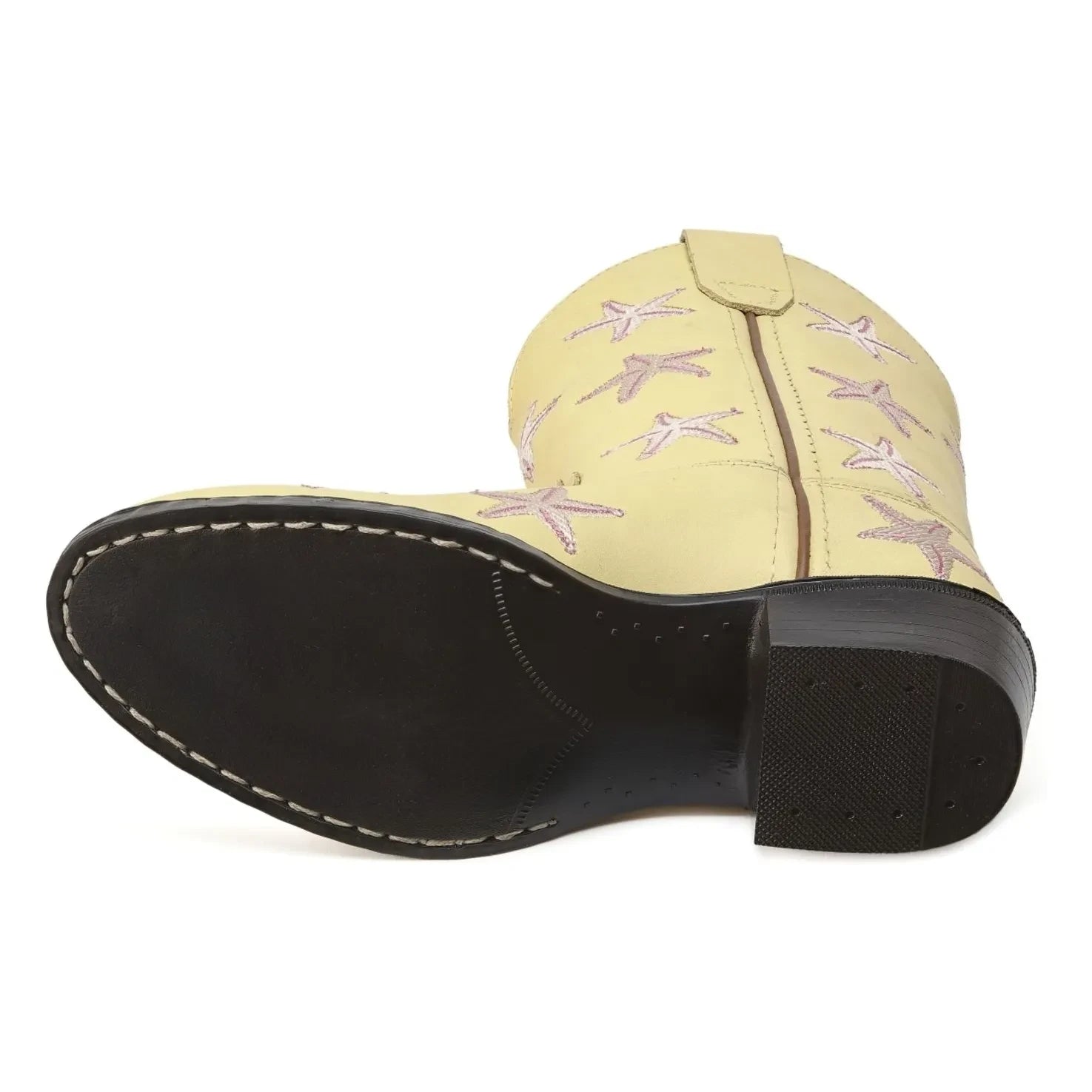 Bootstock - Santiags Starfish Leather | Pale yellow