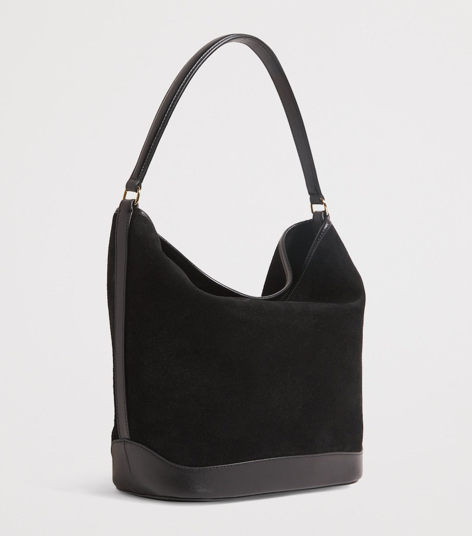 Black Suede Tangoso Bucket Bag