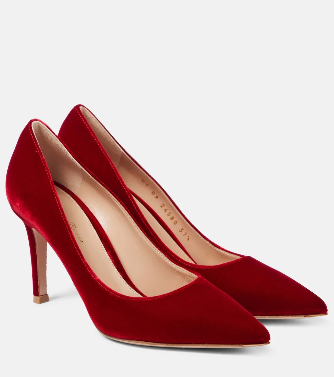 Gianvito Rossi - حذاء Gianvito 85 المخملي بكعب عالٍ