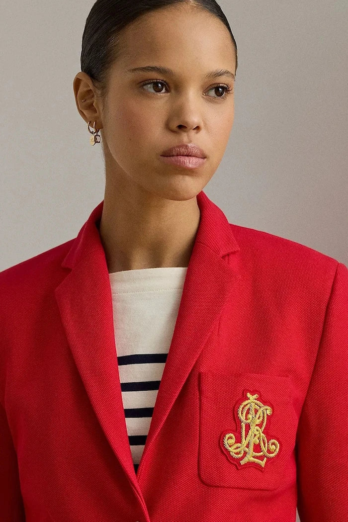 Lauren Ralph Lauren tek düğmeli kadın pamuk elastan ceket
