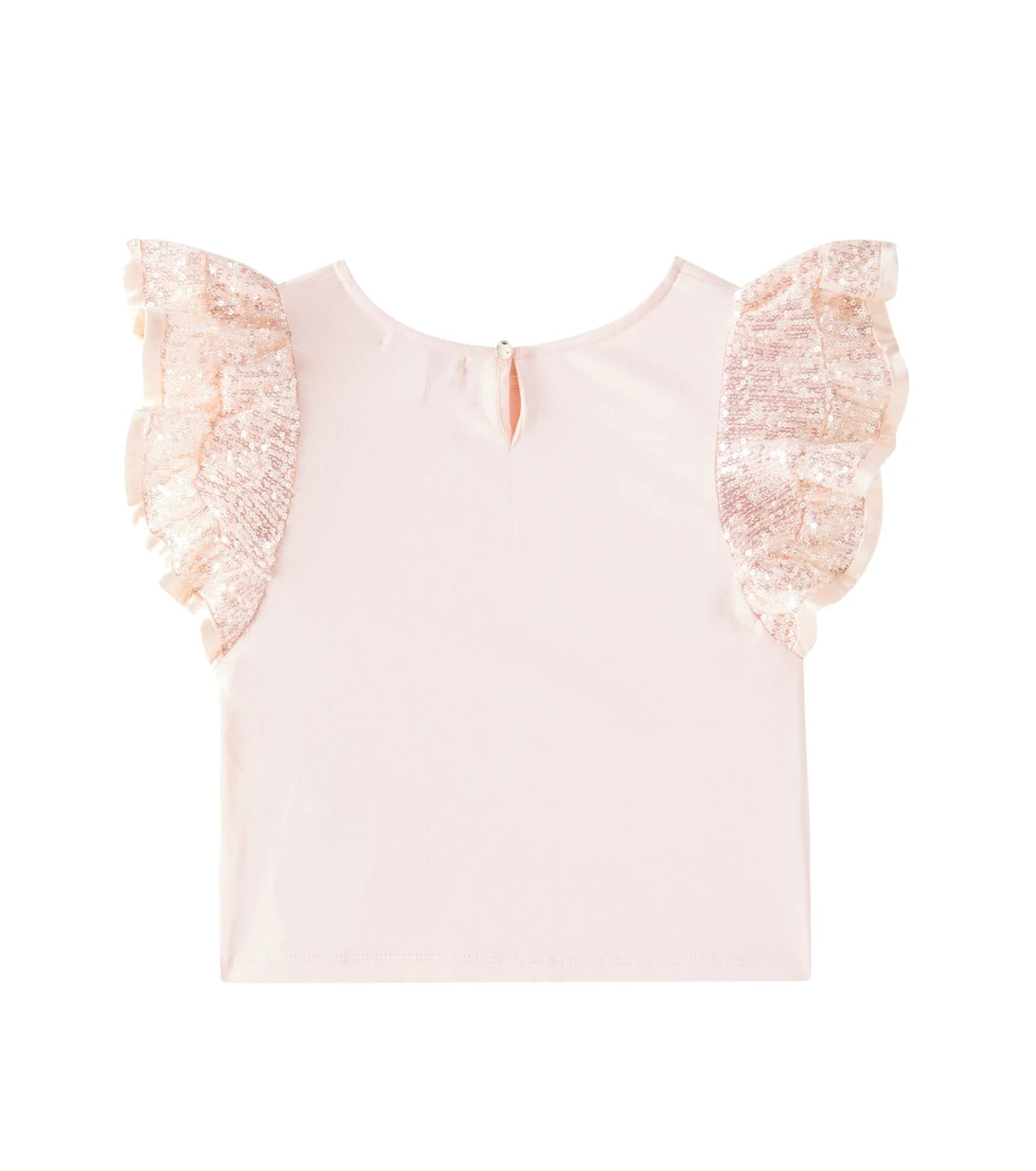 Chloé Kids - بلوزة من جيرسيه القطن المزين بالترتر