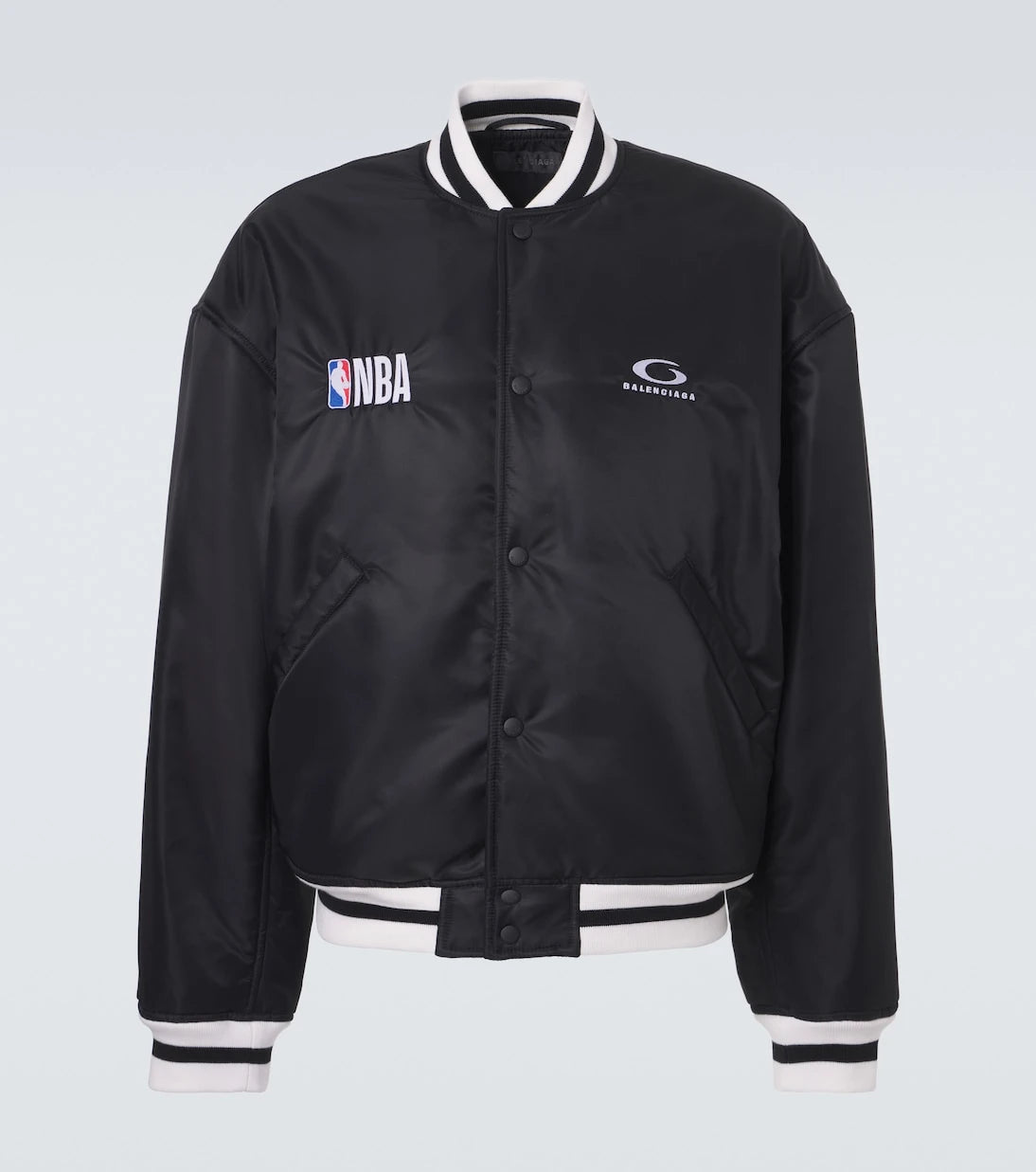 Balenciaga - x NBA logolu saten bomber ceket