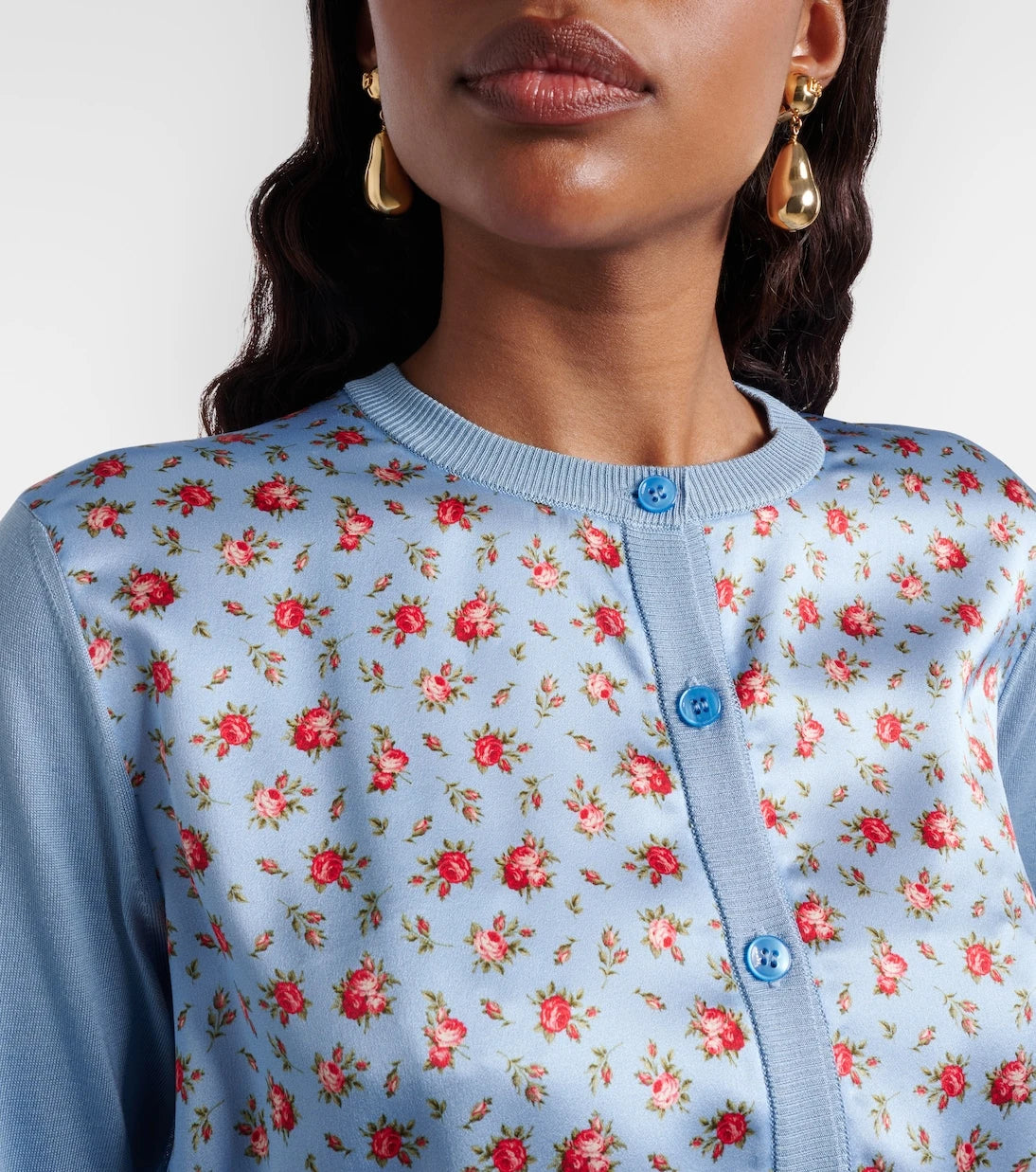 Dolce&Gabbana - Floral paneled silk satin cardigan