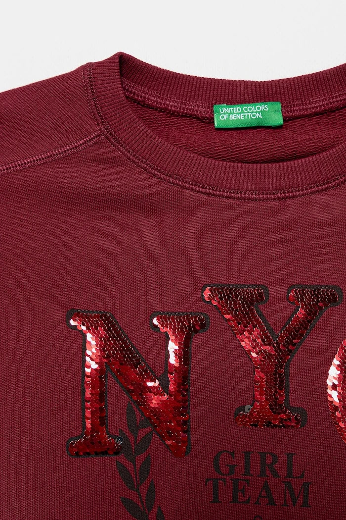United Colors of Benetton Çocuk Pamuklu Sweatshirt