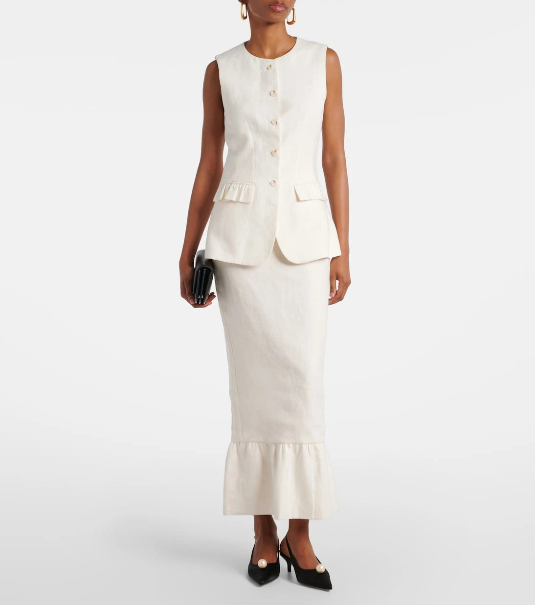 Posse - Matilda ruffled linen vest