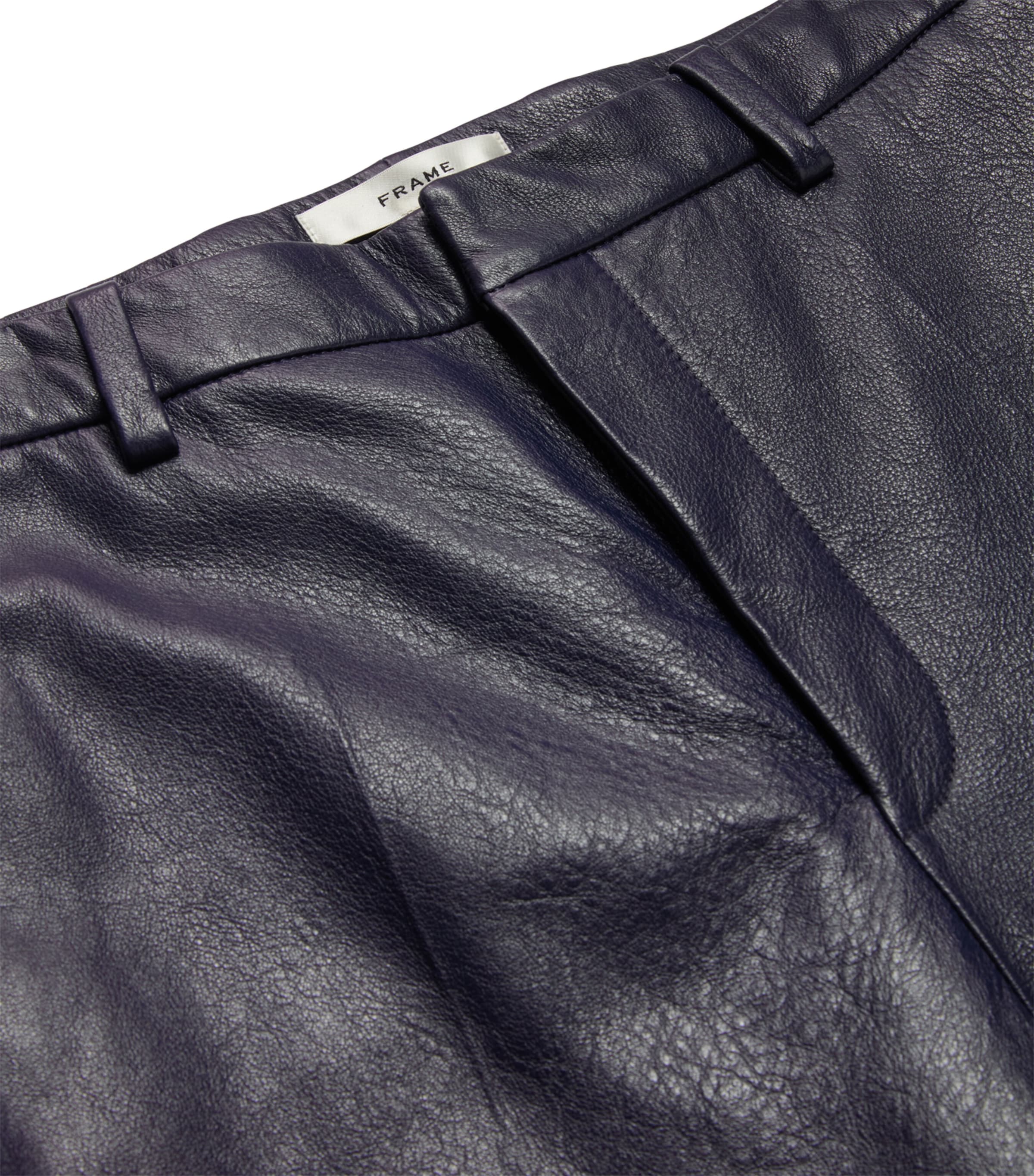 Navy The Leather Trousers