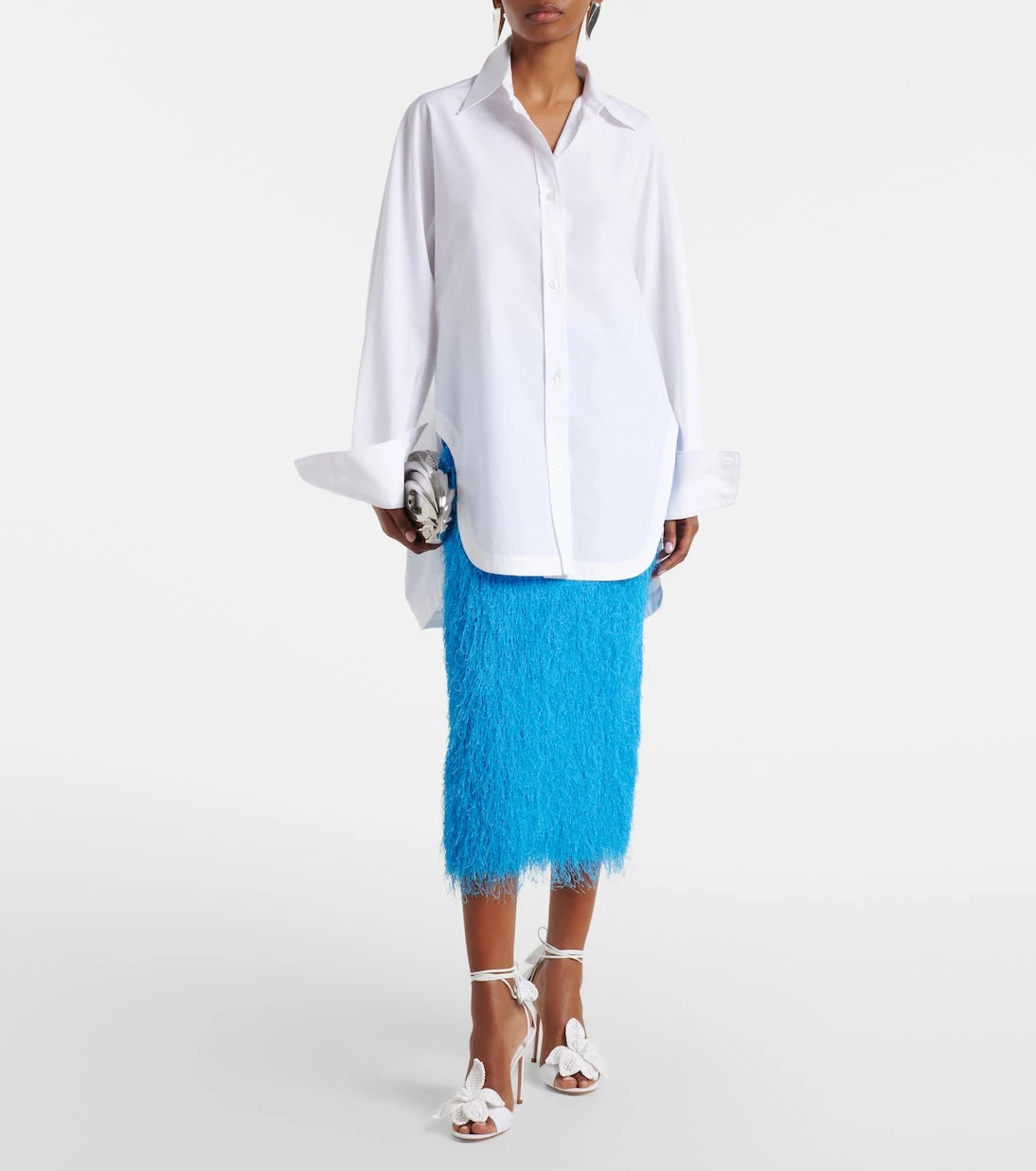Aquazzura - Calypso leather-trimmed raffia sandals