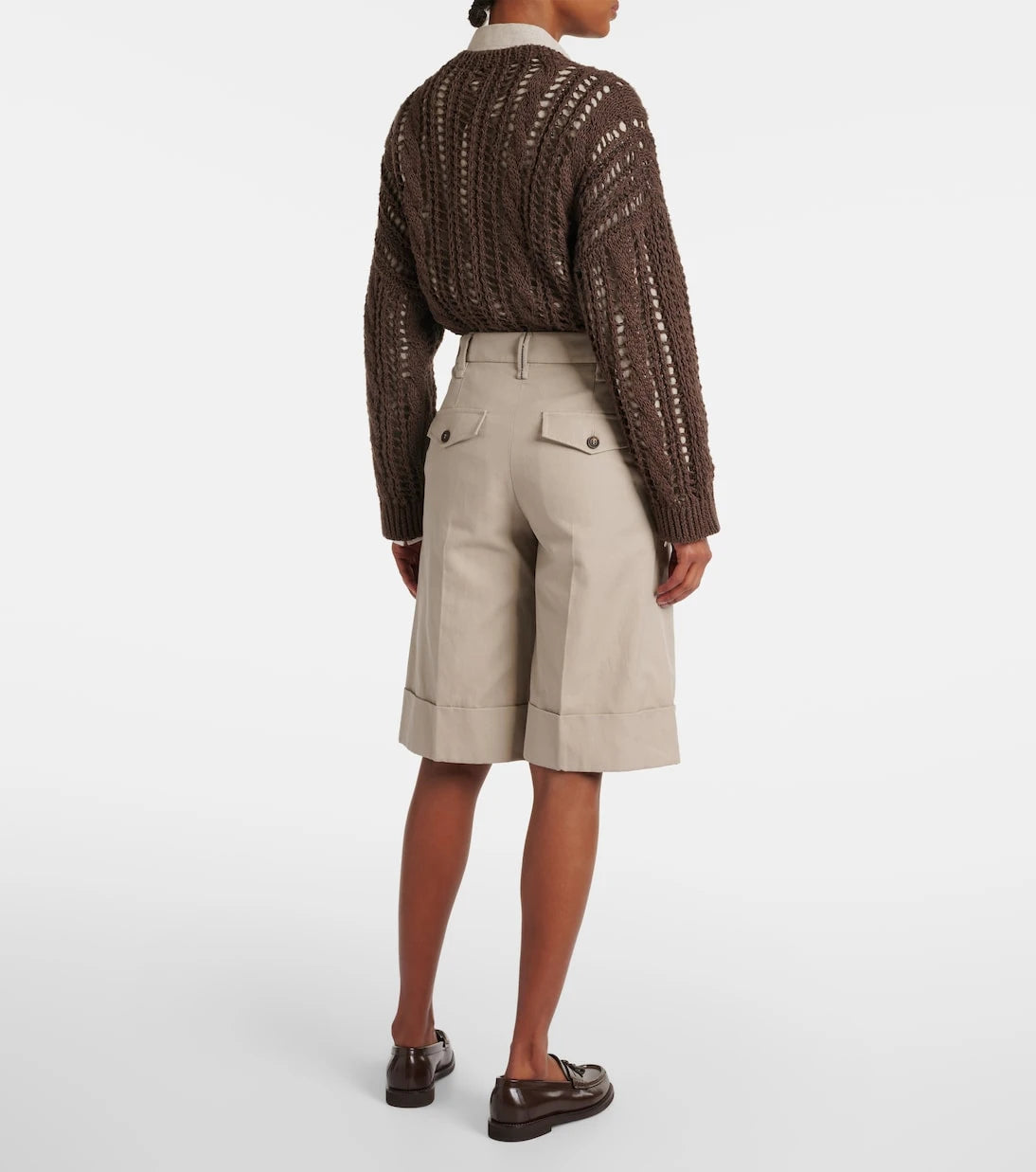 Brunello Cucinelli - Cotton and linen Bermuda shorts
