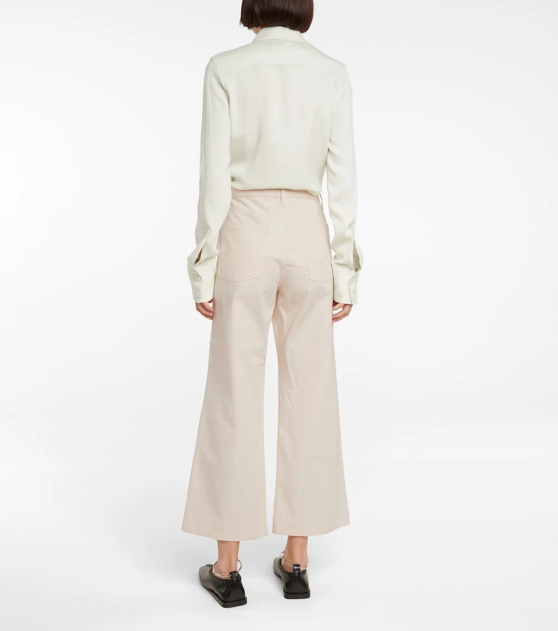 Jil Sander - High-rise cotton bootcut pants