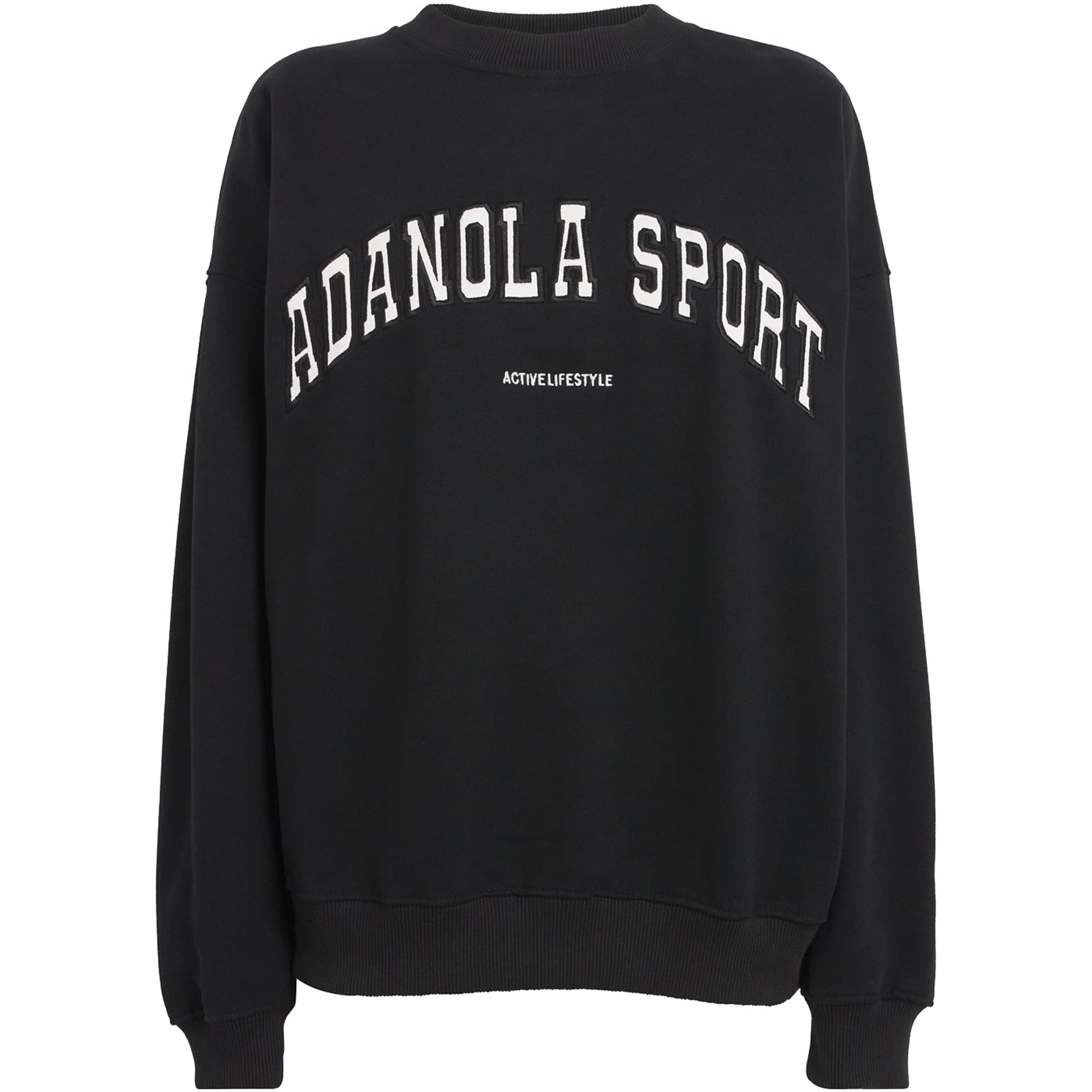 Adanola Black Organic Cotton Logo Sweatshirt