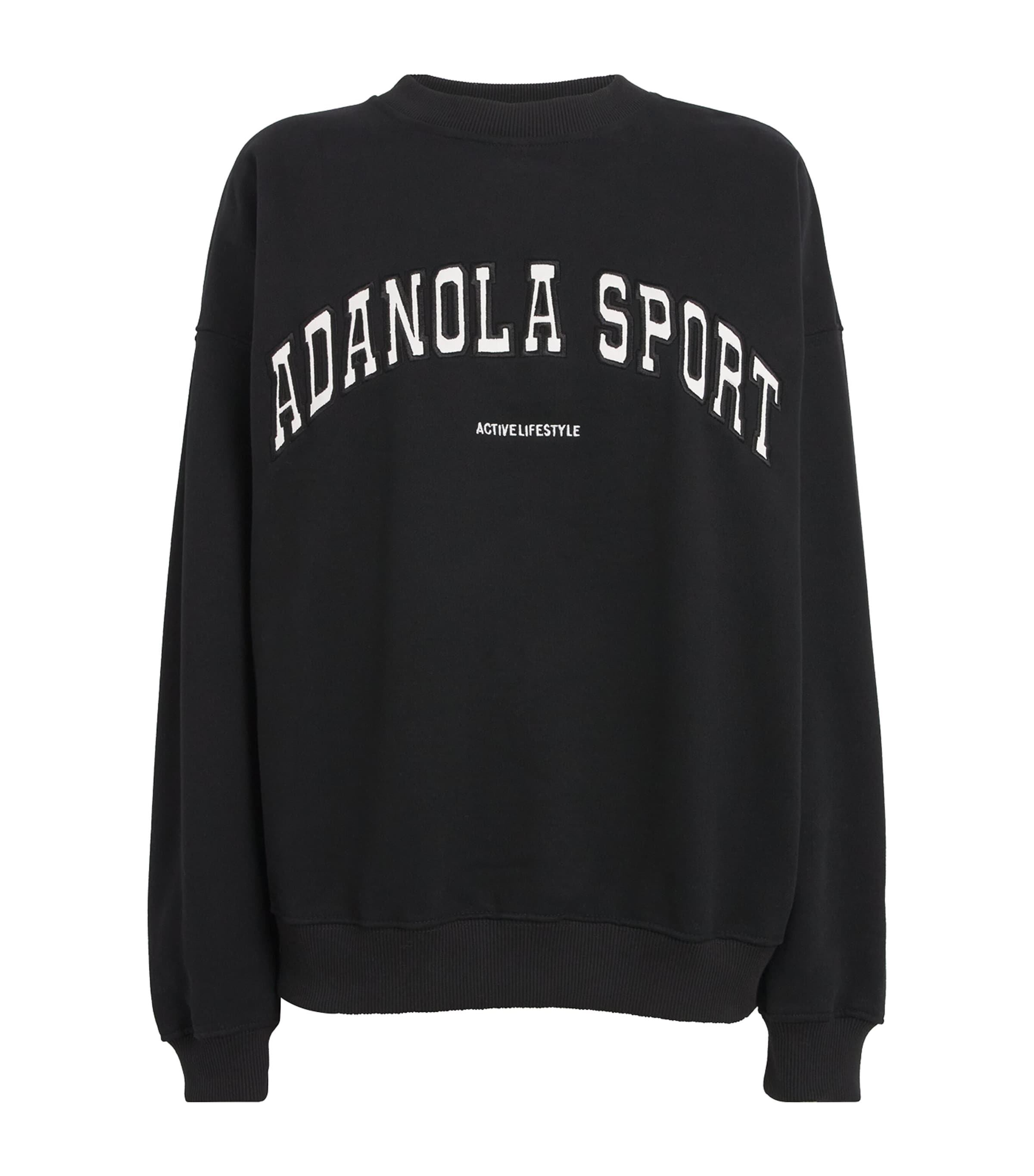 Adanola Black Organic Cotton Logo Sweatshirt