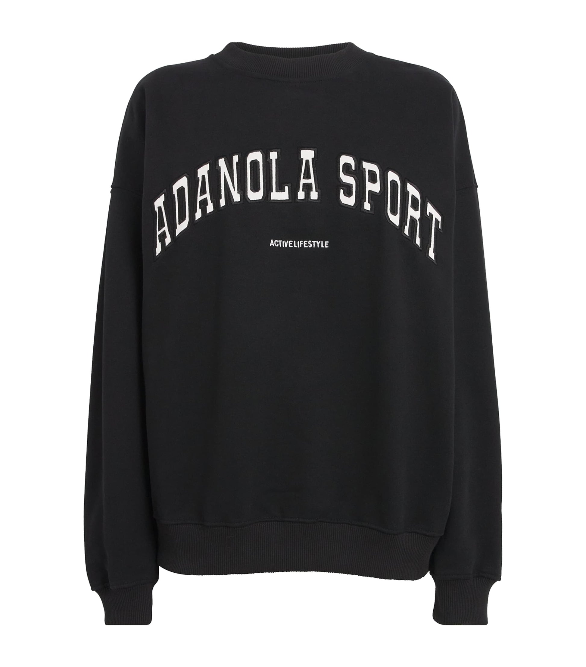 Adanola Black Organic Cotton Logo Sweatshirt