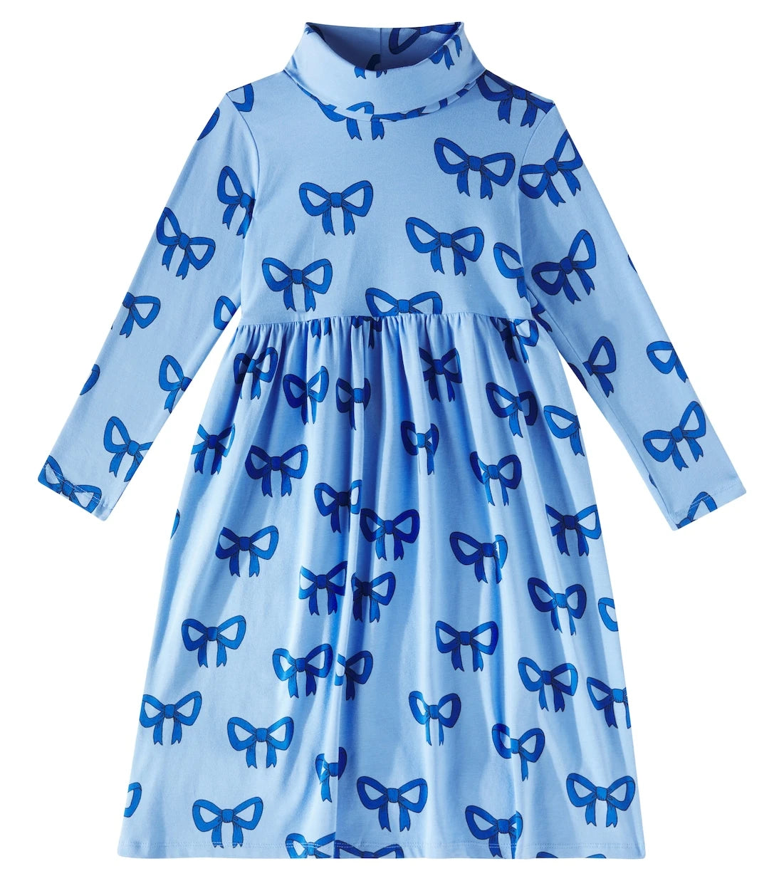 Mini Rodini - Bow turtleneck cotton-blend jersey dress