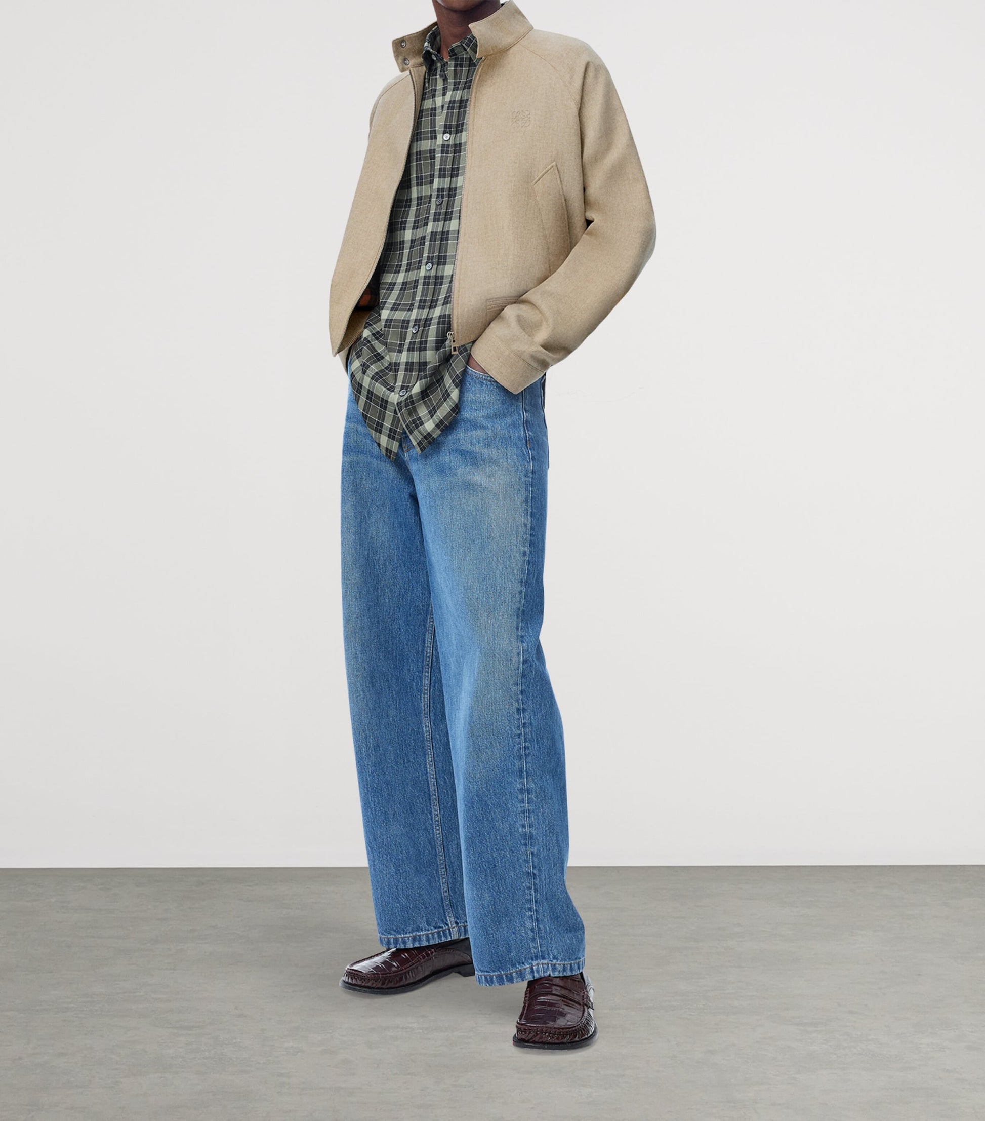 LOEWE Nude Wool-Blend Bomber Jacket