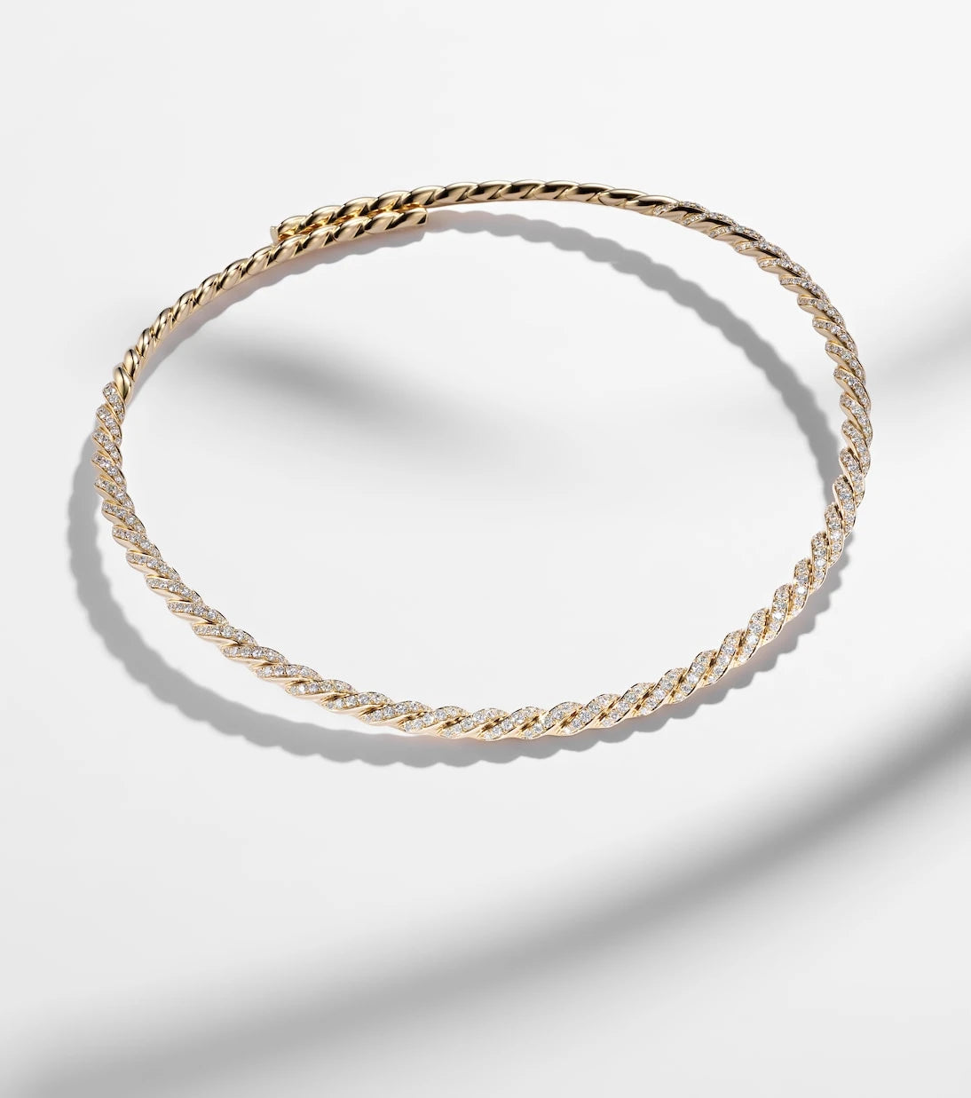 David Yurman - Sculpted Cable Flex 18kt gold choker with diamonds