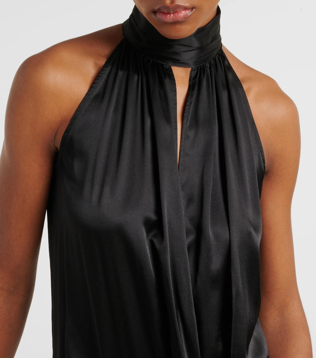 Nina Ricci - Gathered halterneck satin minidress