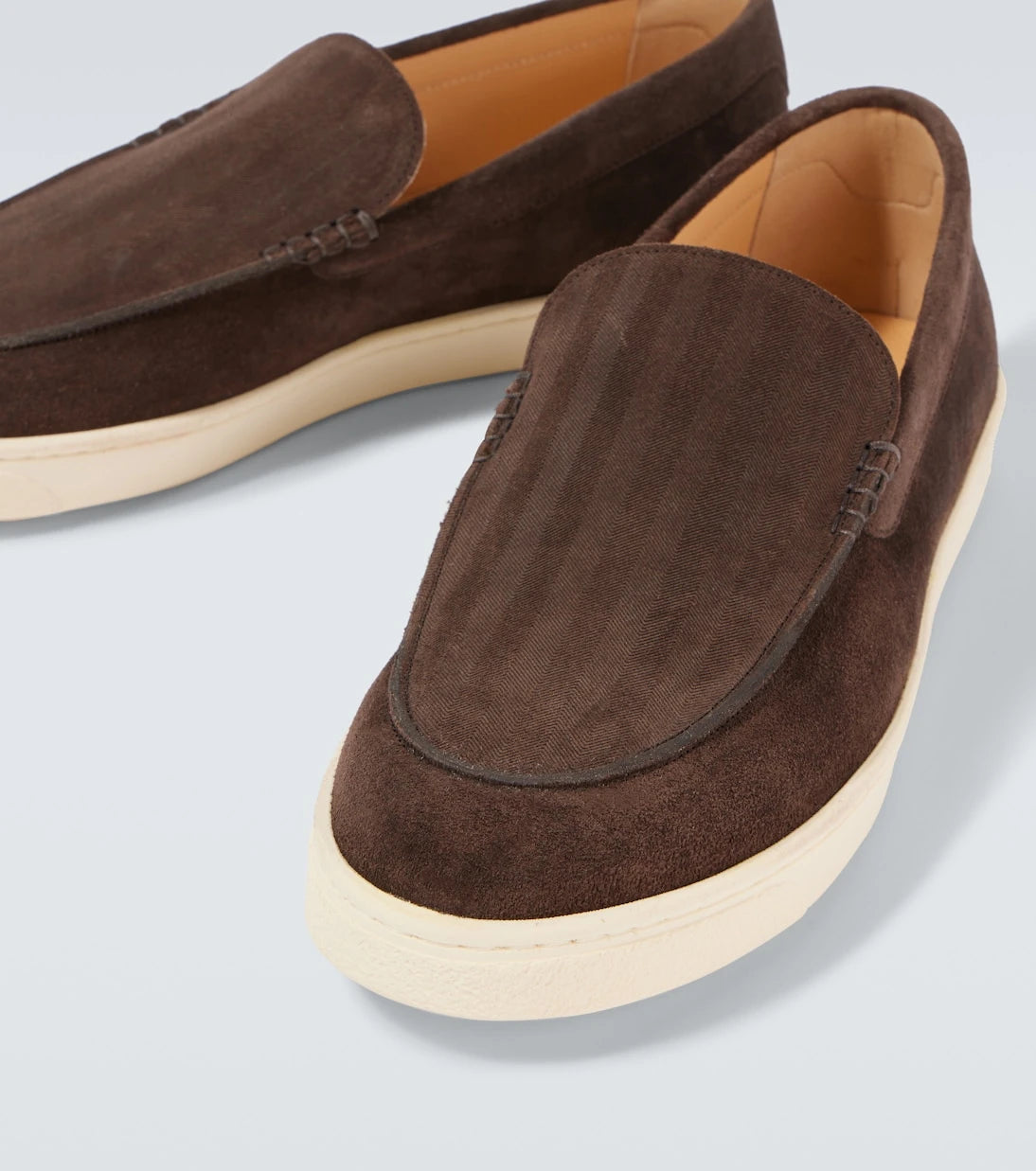 Brunello Cucinelli - Herringbone suede loafers