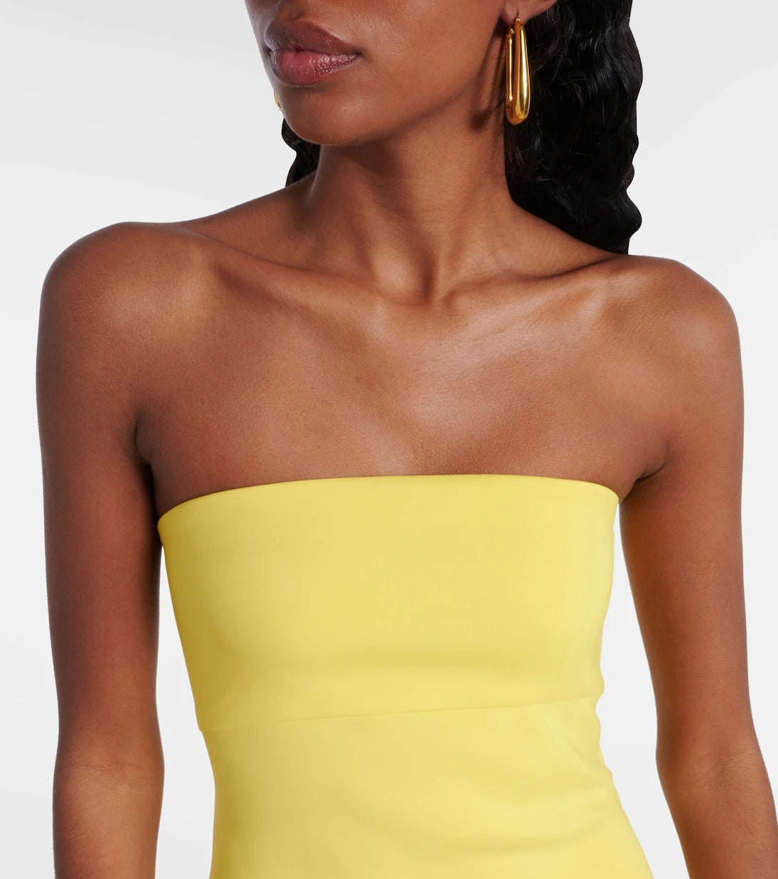 Jacquemus - Caped strapless bustier gown