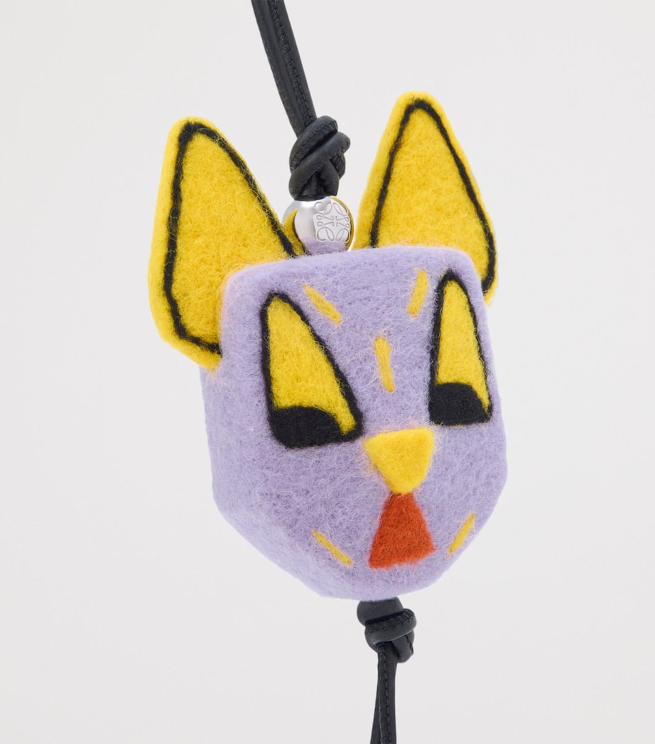 LOEWE Purple Wool Cat Personalisation Charm