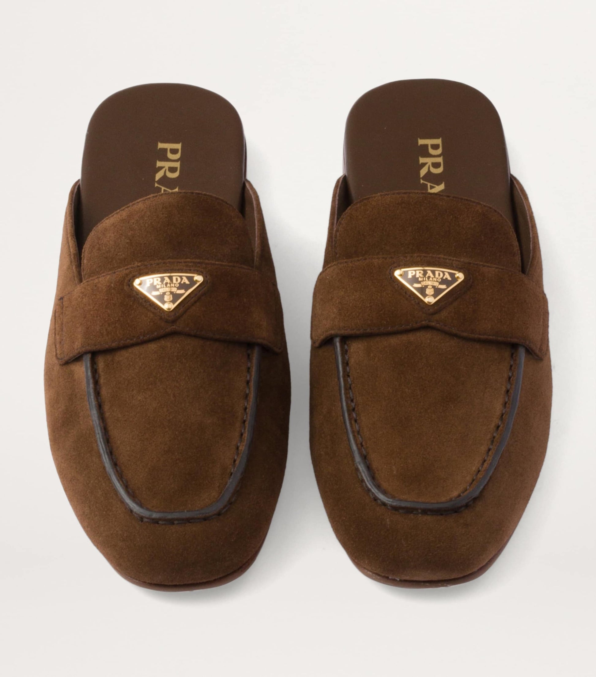 Brown Suede Triangle Mules