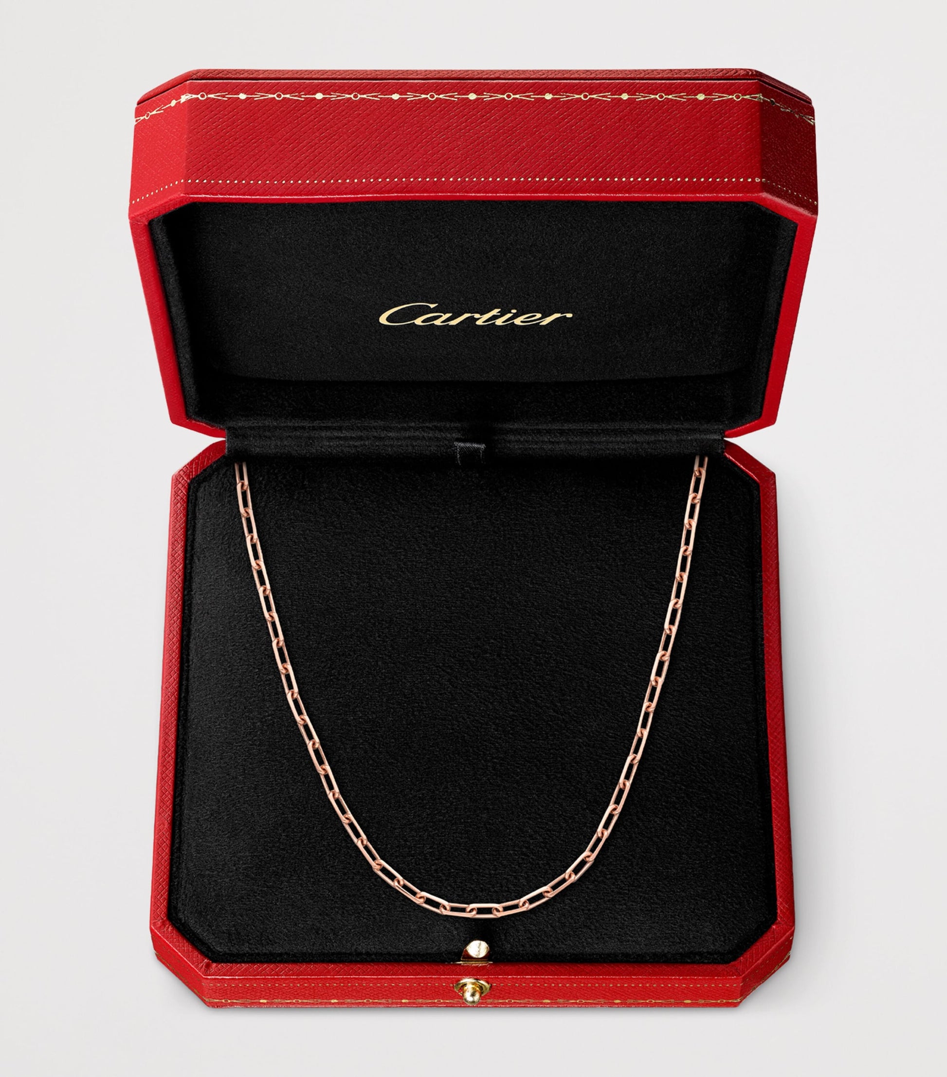 Medium Rose Gold Santos de Cartier Chain Necklace