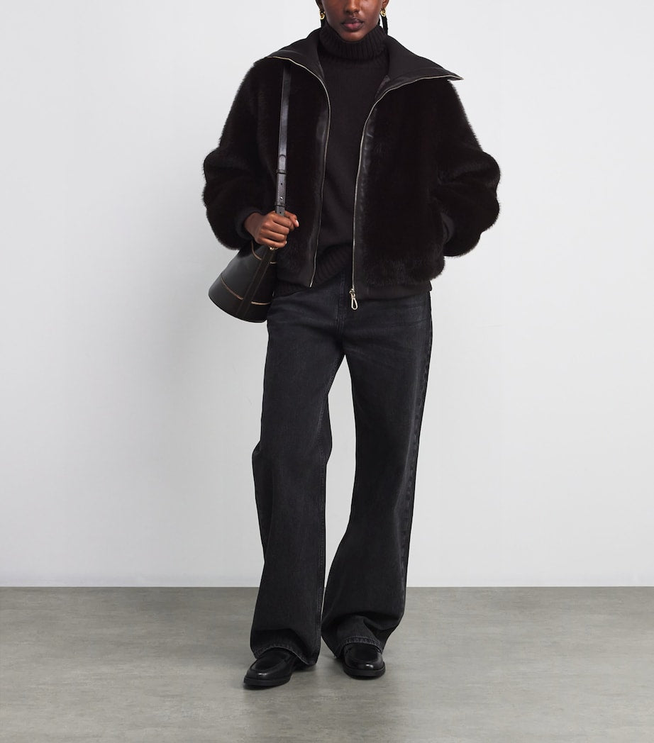 Brown Faux Fur Cropped Jacket