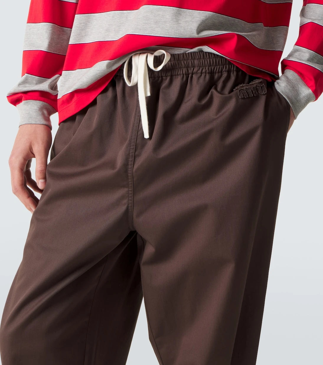 Miu Miu - Cotton twill tapered pants