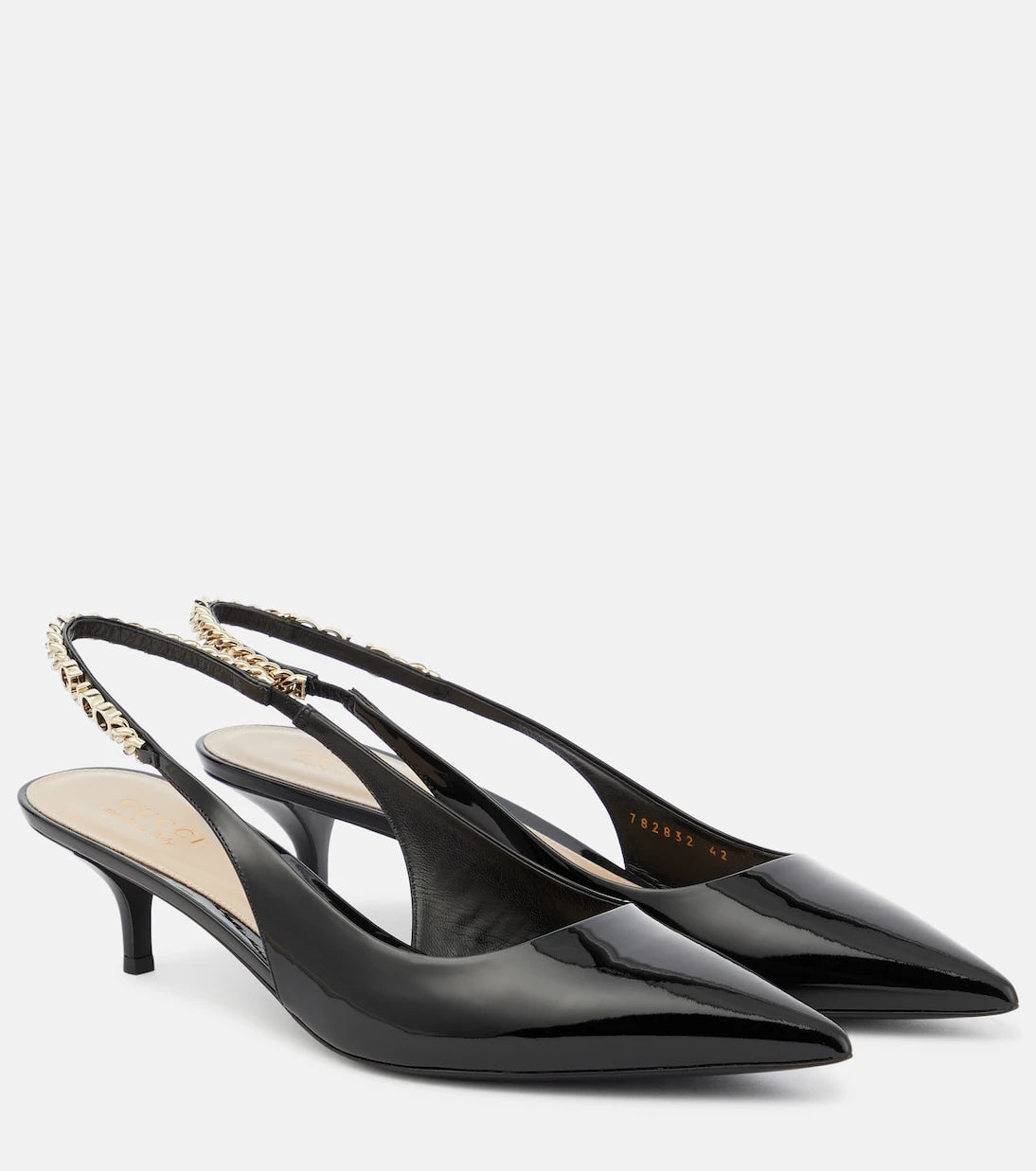 Gucci - Gucci Signoria patent leather slingback pumps