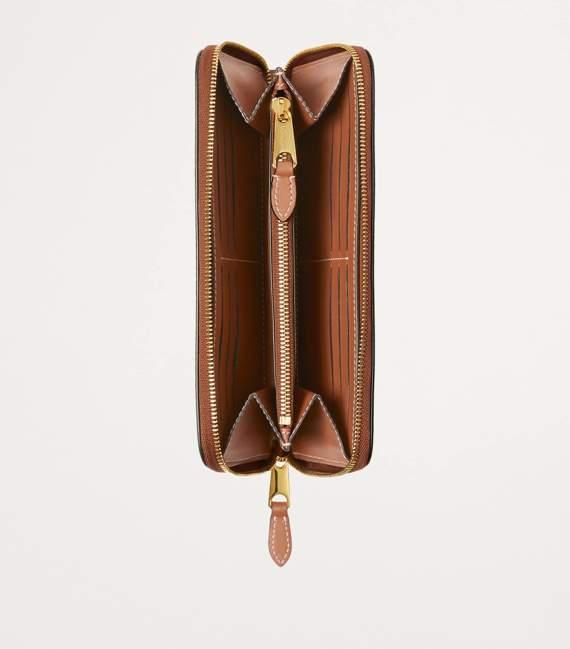 Brown Check Zipped Wallet