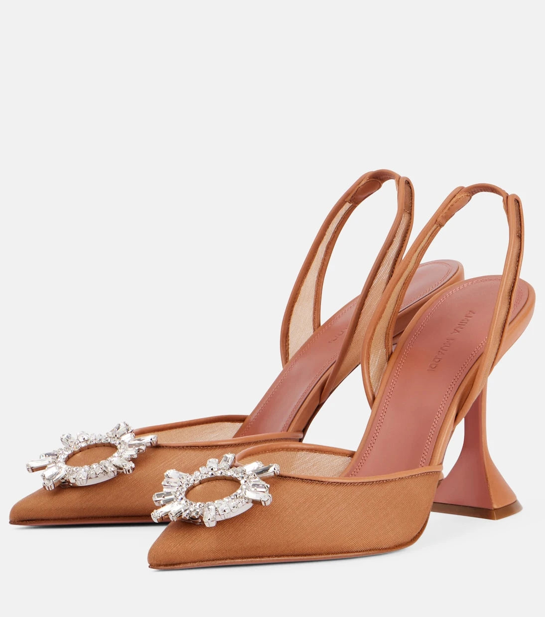 Amina Muaddi - Begum 95 mesh slingback pumps