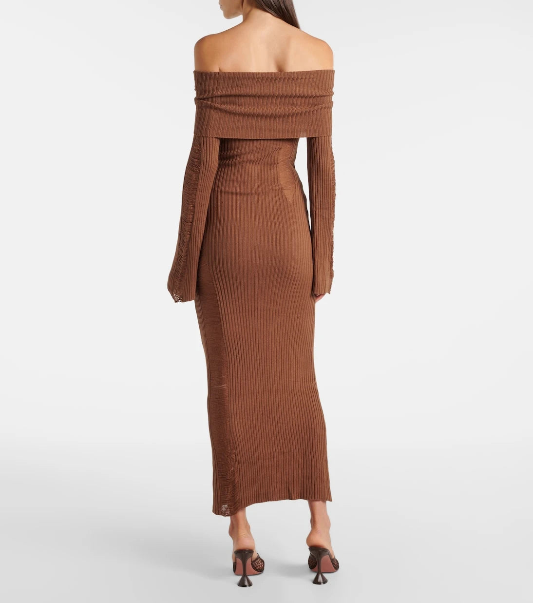 Aya Muse - Danica ribbed-knit silk-blend midi dress