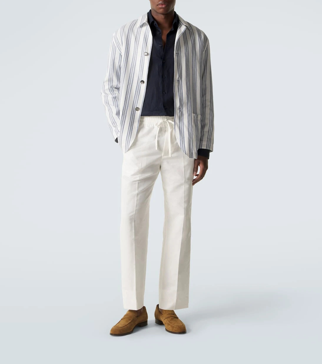Brioni - Linen and cotton straight pants