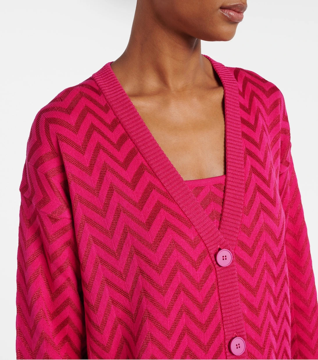 Missoni - سترة كارديغان قطنية مخلوطة بنمط متعرج