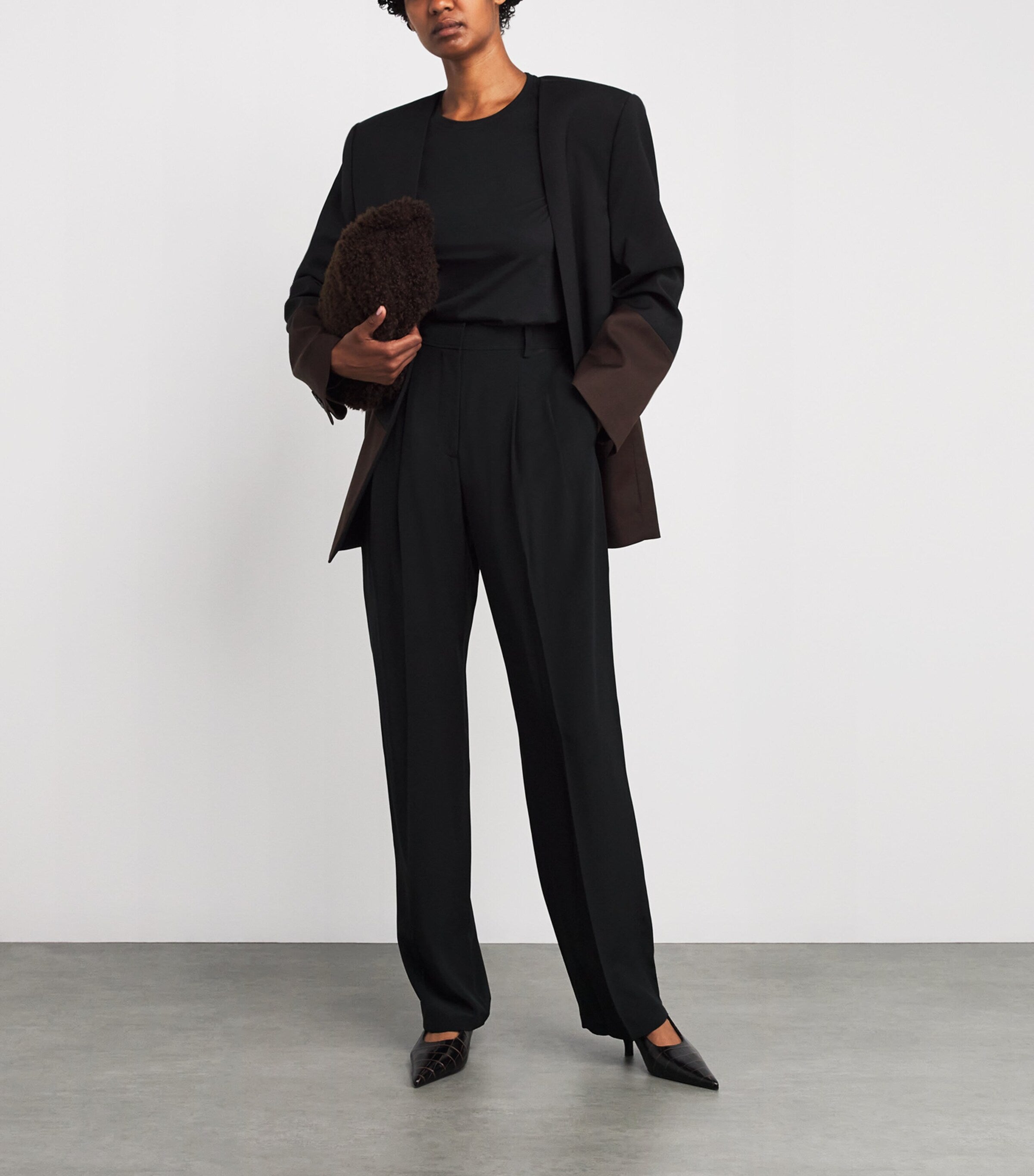 Joseph Black Cotton-Silk Long-Sleeve T-Shirt