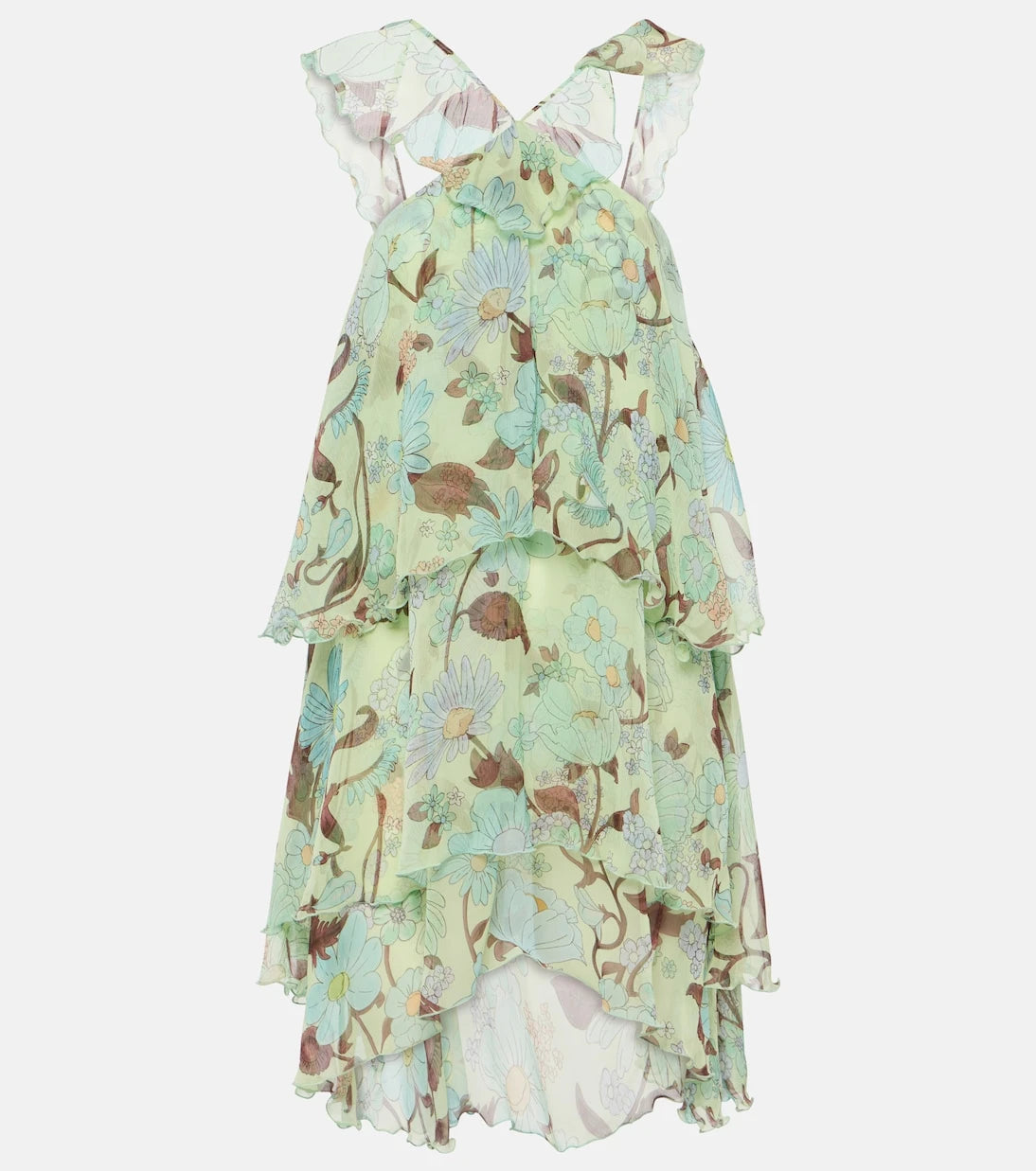 Stella McCartney - Tiered printed silk minidress