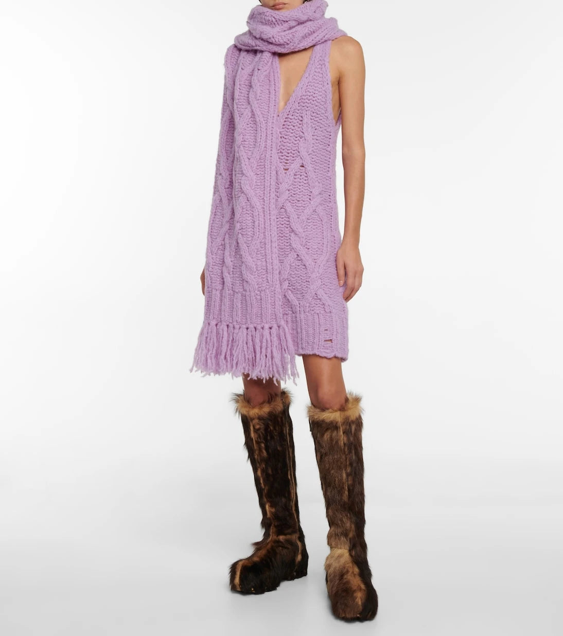 Acne Studios - Cable-knit wool-blend minidress