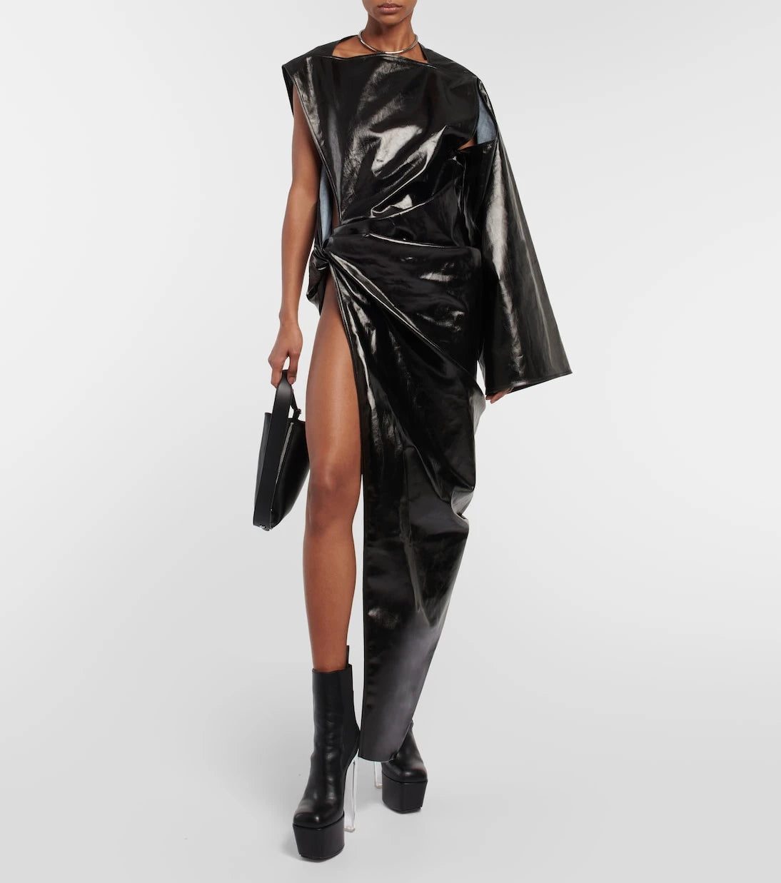 Rick Owens - Asymmetrical denim gown