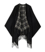 Burberry Black Wool Reversible Check Cape