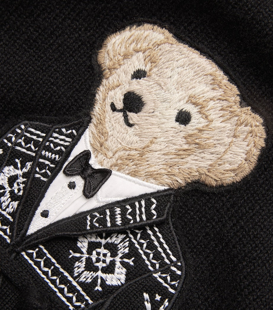 Ralph Lauren Purple Label Black Rollneck Polo Bear Sweater