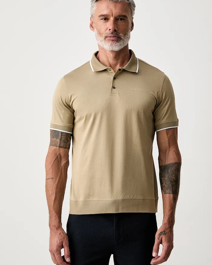 Karl Lagerfeld pamuklu erkek polo tişört