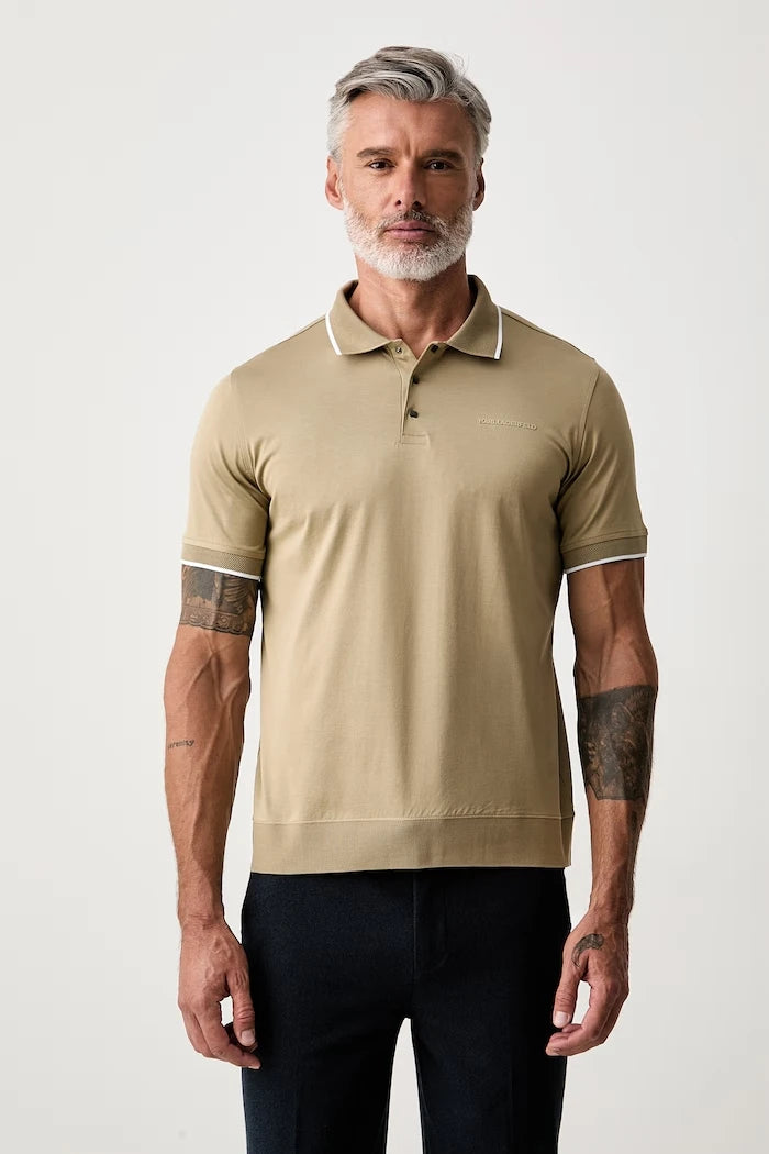 Karl Lagerfeld pamuklu erkek polo tişört
