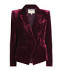 L'Agence Purple Velvet Marie Double-Breasted Blazer