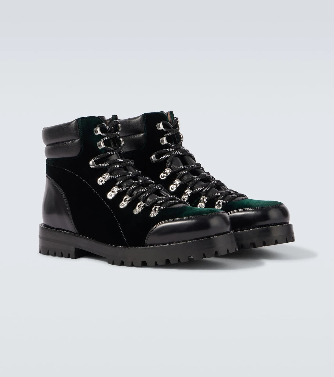 Manolo Blahnik - Janka leather-trimmed velvet combat boots