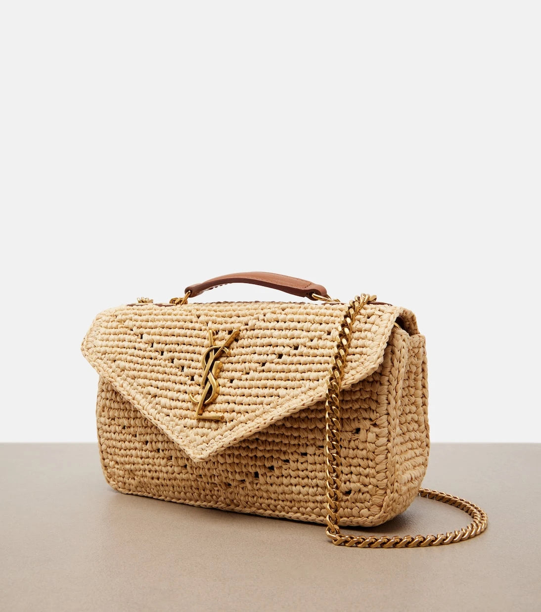 Saint Laurent - Loulou Mini raffia shoulder bag