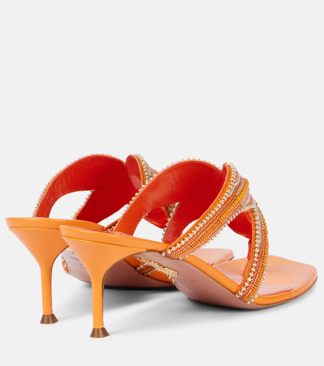Aquazzura - Reef Star beaded leather thong sandals