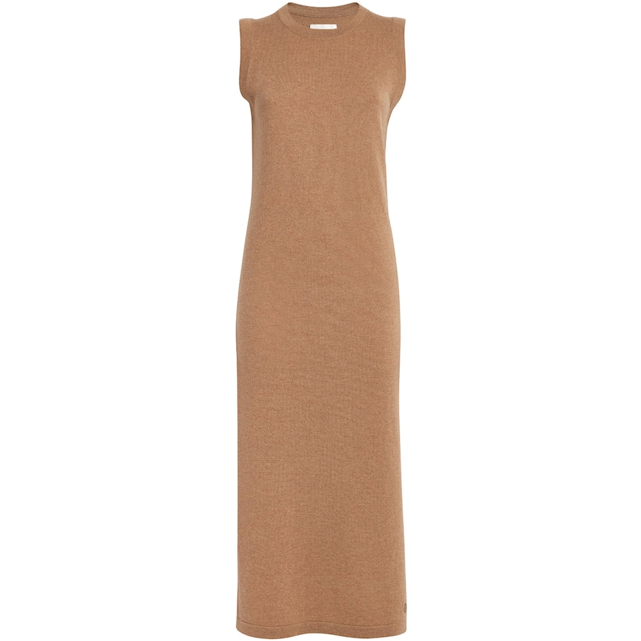 Ivory Cashmere Sleeveless Midi Dress