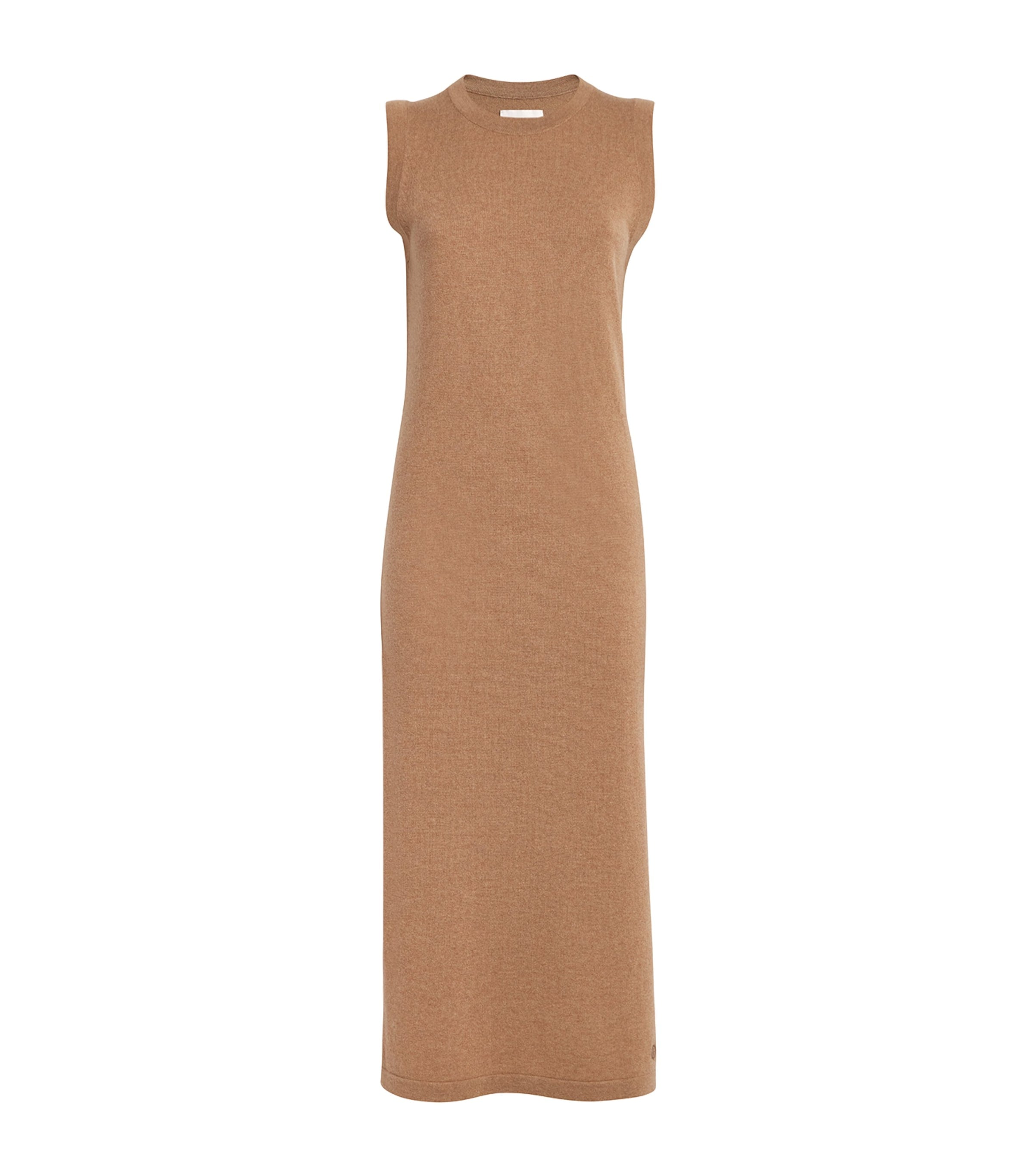Ivory Cashmere Sleeveless Midi Dress